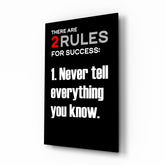 Rules of Success Glass Wall Art || Designer Collection.